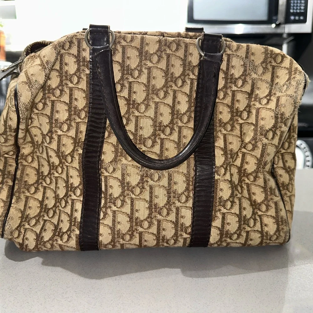 Vintage Dior Monogram Boston Bag (Authentic)